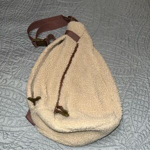 Faux Sherpa Cream Crossbody Bag
